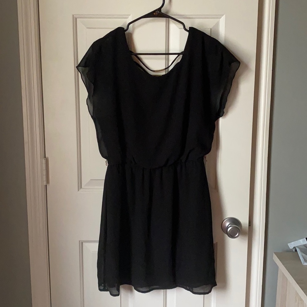 Black Mid-Thigh Length Mini Dress